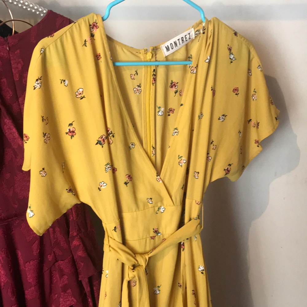 Yellow floral maxi dress